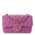 Tweed Quilted Mini Rectangular Flap Purple