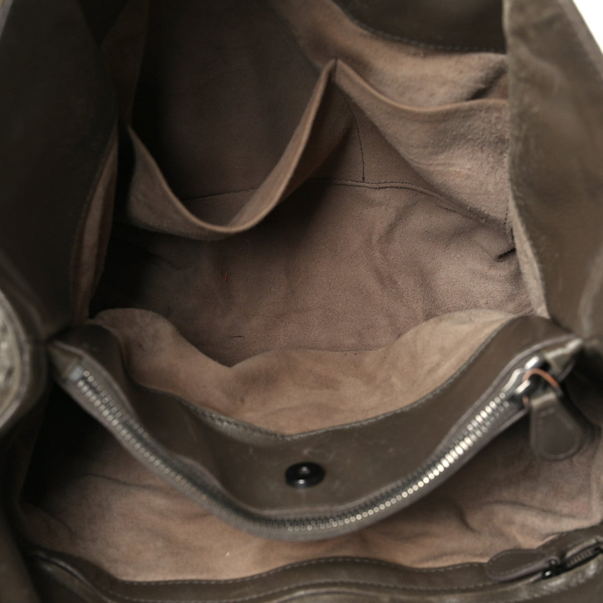 Nappa Intrecciato Medium Classic Chain Strap Tote Taupe Grey