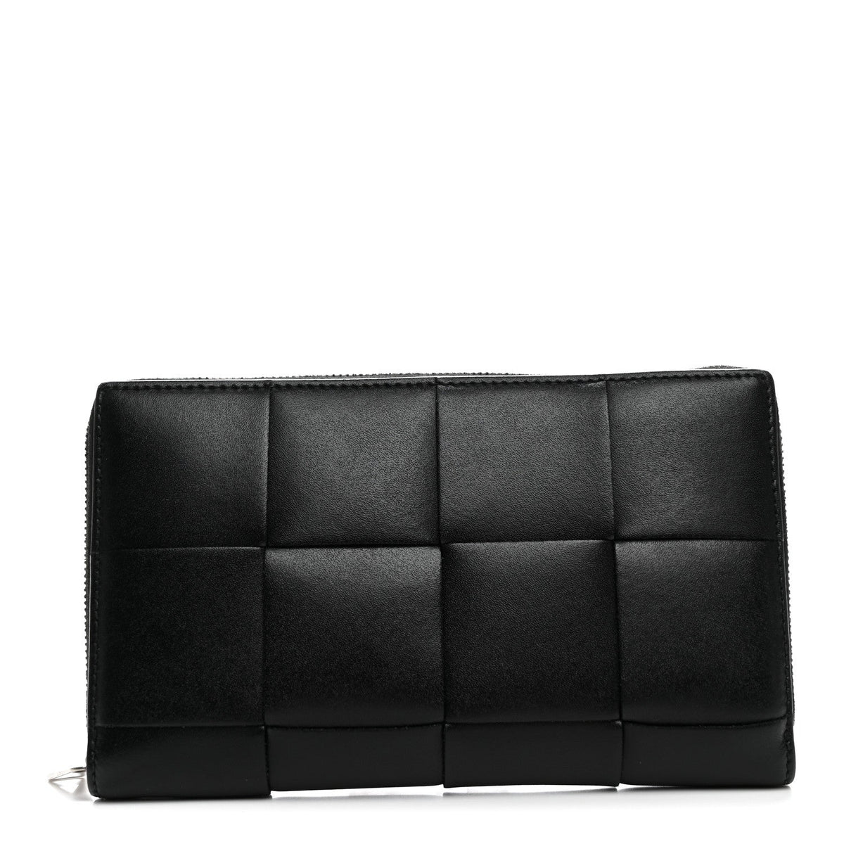 Nappa Maxi Intrecciato Medium Cassette Bifold Zip Wallet Black