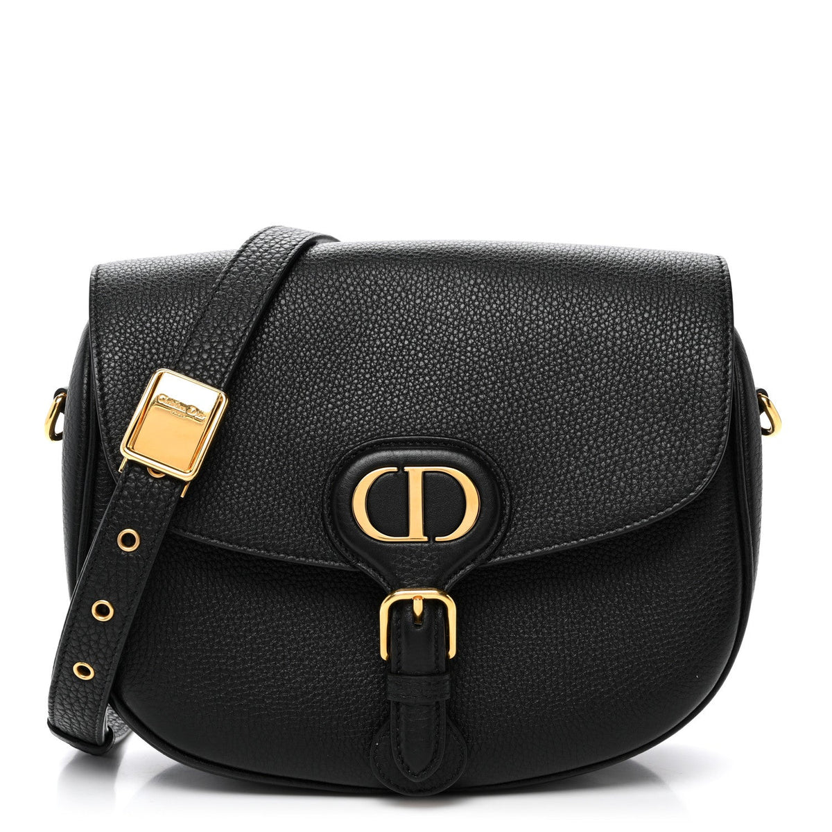 Grained Calfskin Medium Bobby Flap Black