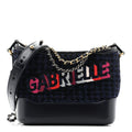 Wool Calfskin Quilted Small Gabrielle Hobo Black