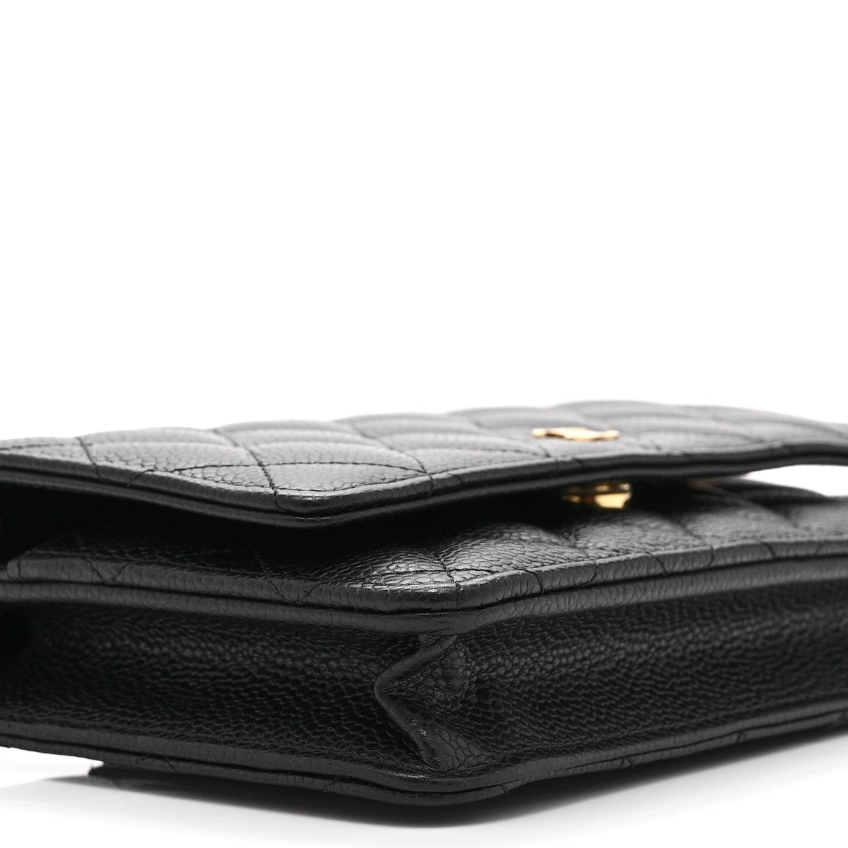 Caviar Quilted Wallet on Chain WOC Black