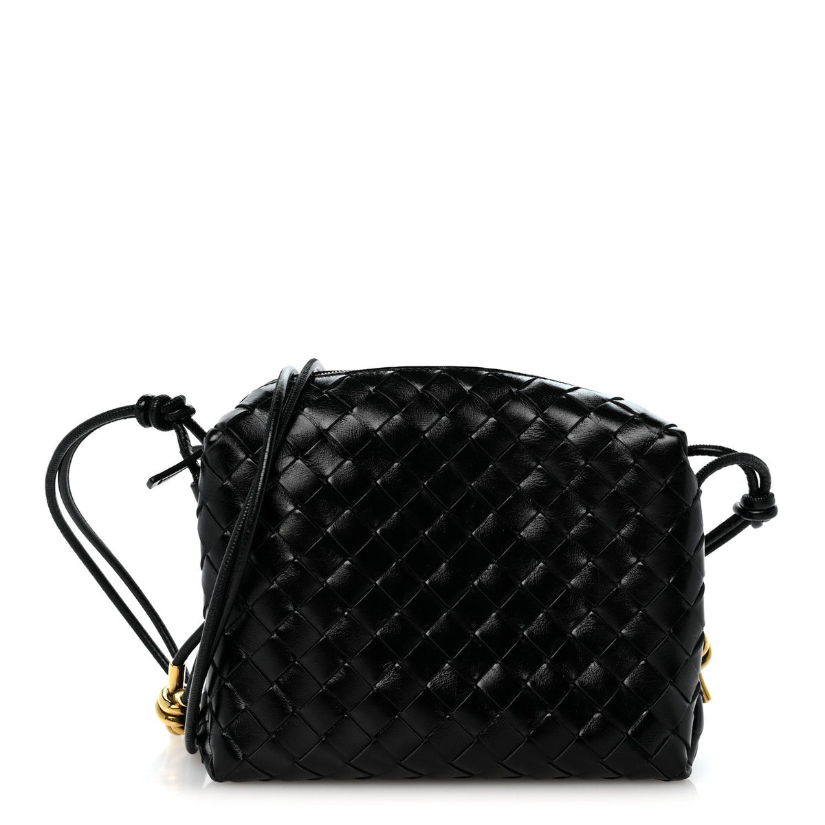 Polished Nappa Intrecciato Knot Small Loop Camera Bag Space