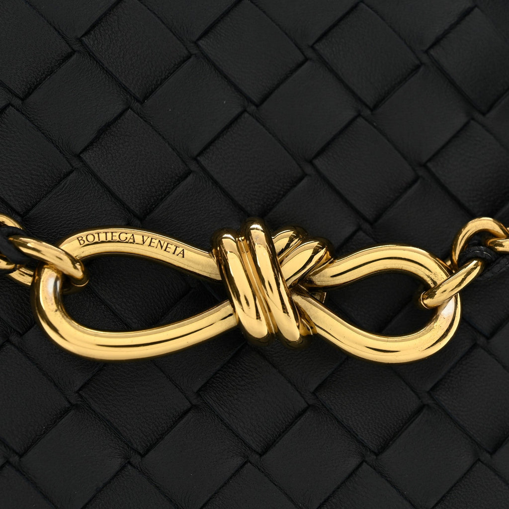 Nappa Intrecciato Small Andiamo With Chain Shoulder Bag Nocturnal