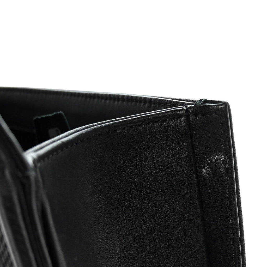 Calfskin Perforated Chevron Quilted Medium Boy Flap Black