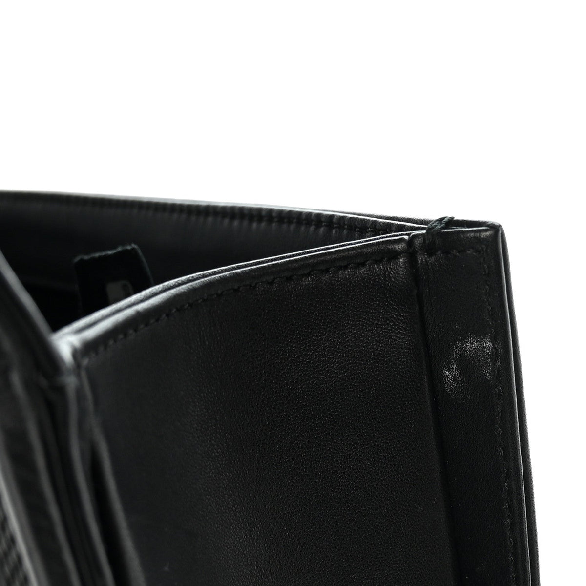 Calfskin Perforated Chevron Quilted Medium Boy Flap Black