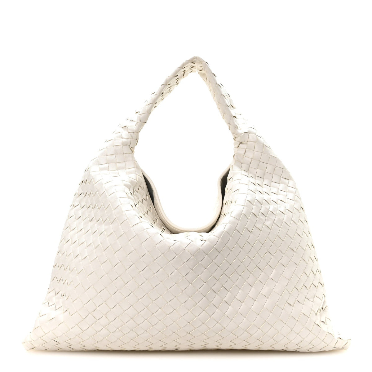 Calfskin Intrecciato Large Hop White