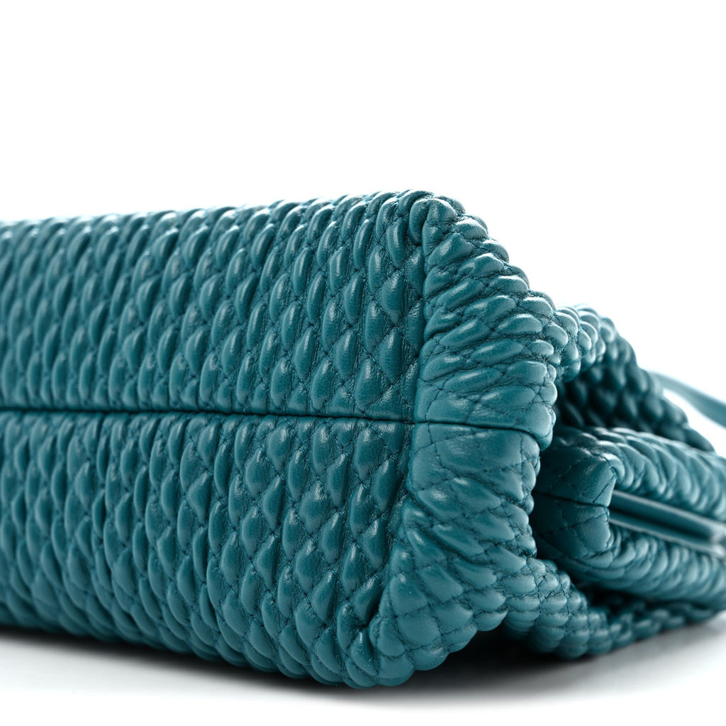 Lambskin Knit Small The Point Triangle Bag Mallard