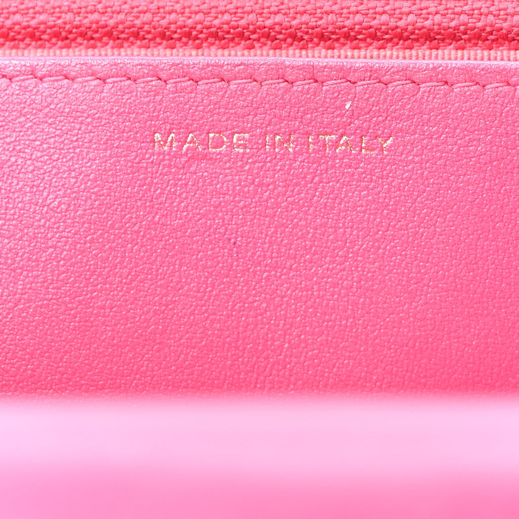 Tweed Quilted Wallet On Chain WOC Pink