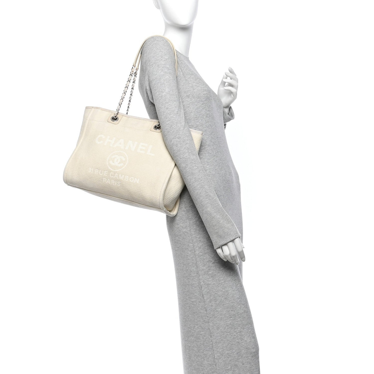 Mixed Fibers Small Deauville Tote White