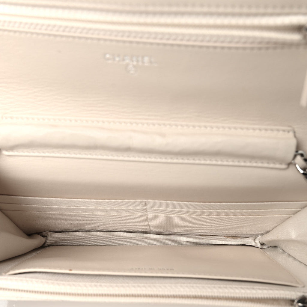 Lambskin Reissue Wallet On Chain WOC White