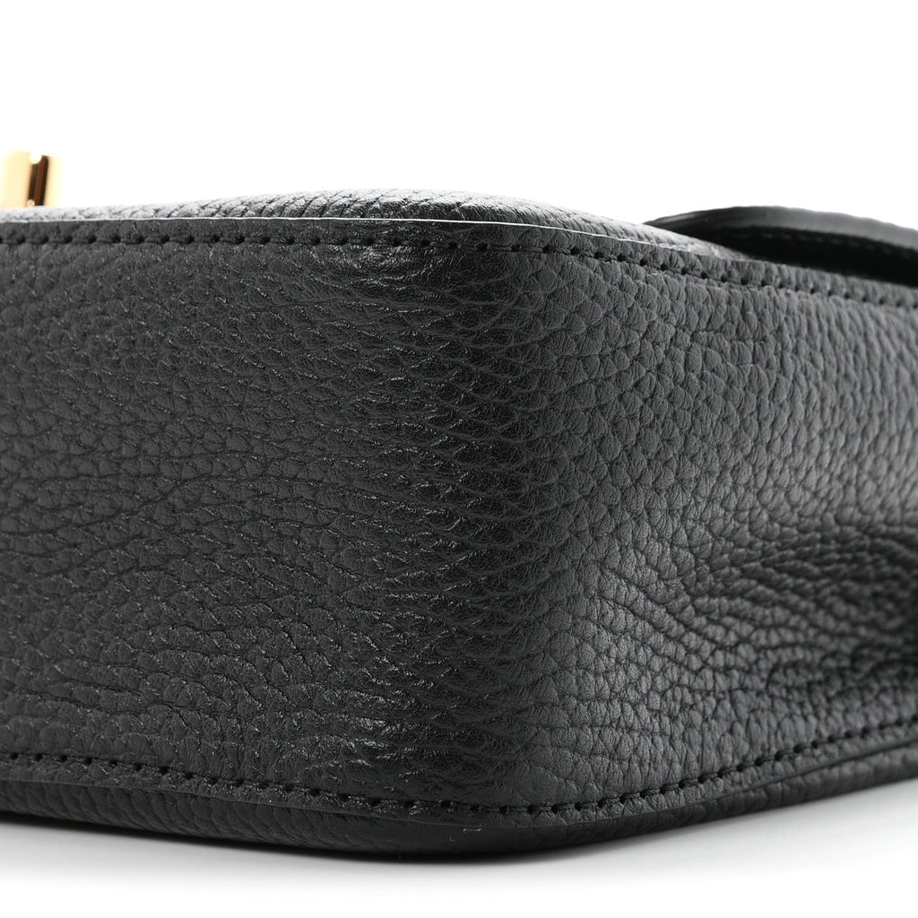 Grained Calfskin Mini Souplissimo Maxi Flap Black