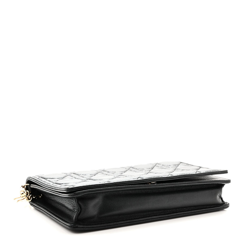 Lambskin Cannage Lady Dior Pouch Black