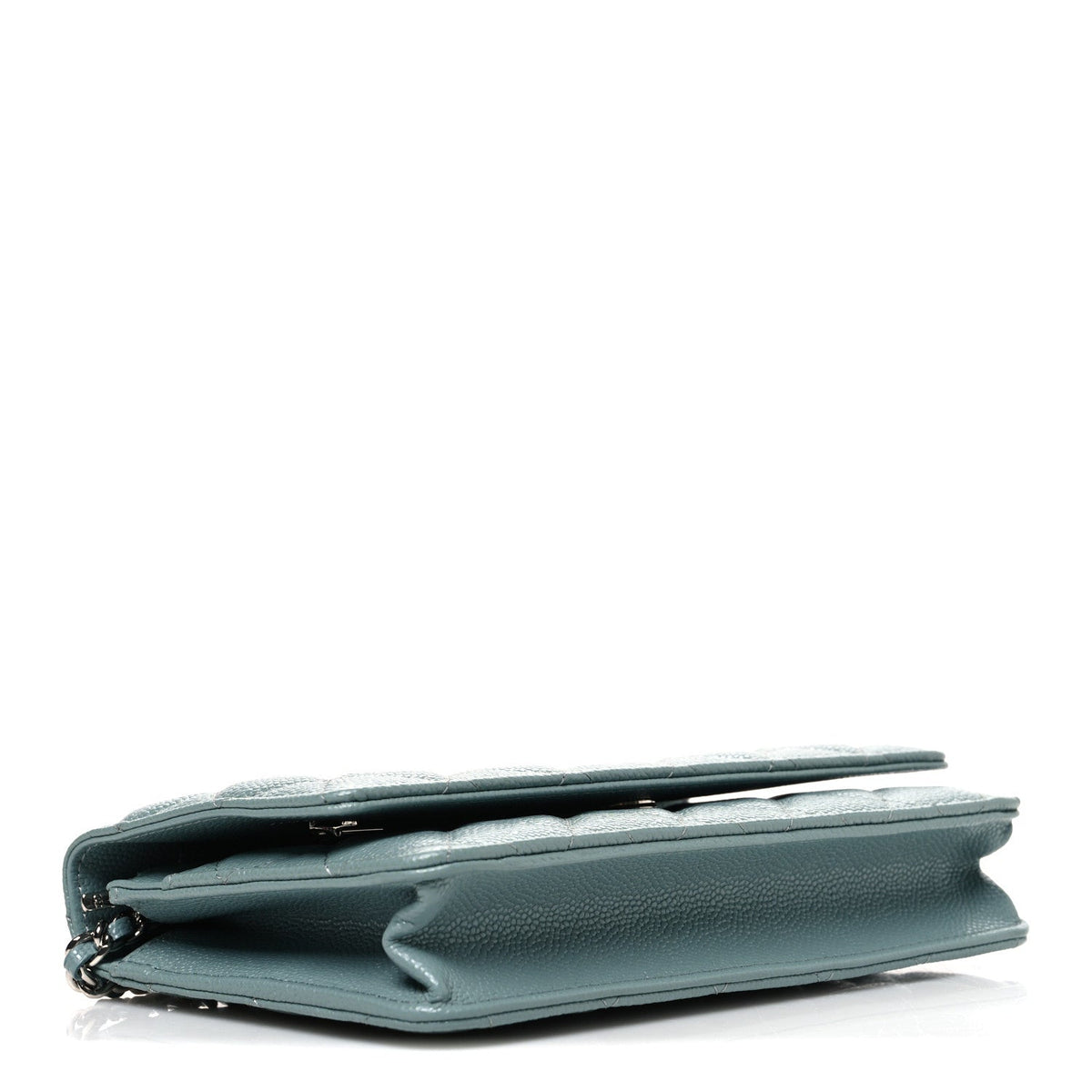 Caviar Quilted Wallet on Chain WOC Blue
