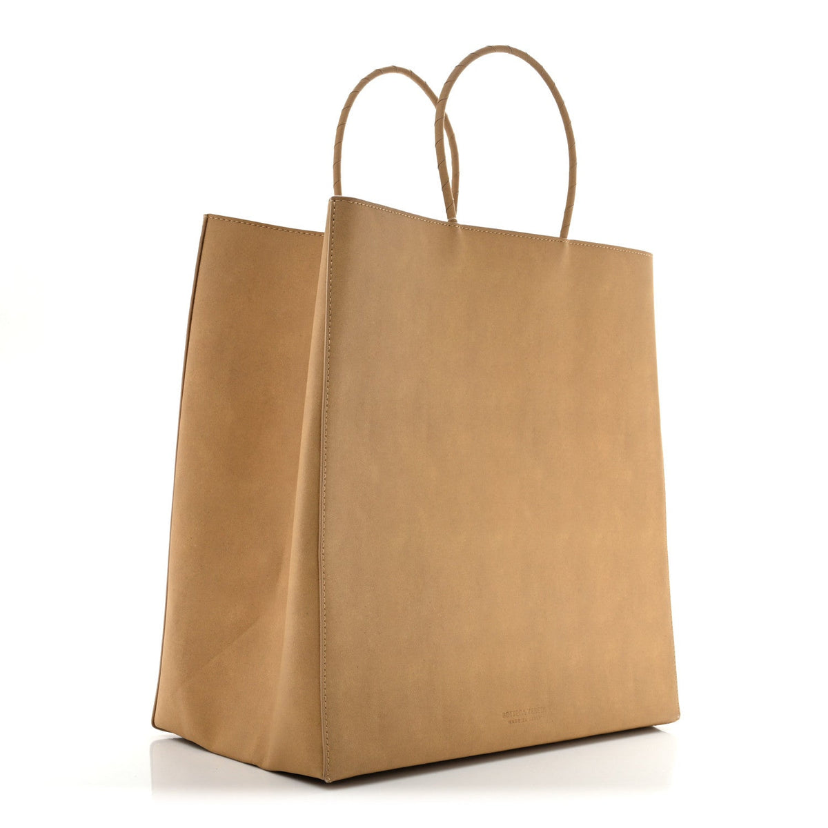 Calfskin Brown Bag Tote Kraft