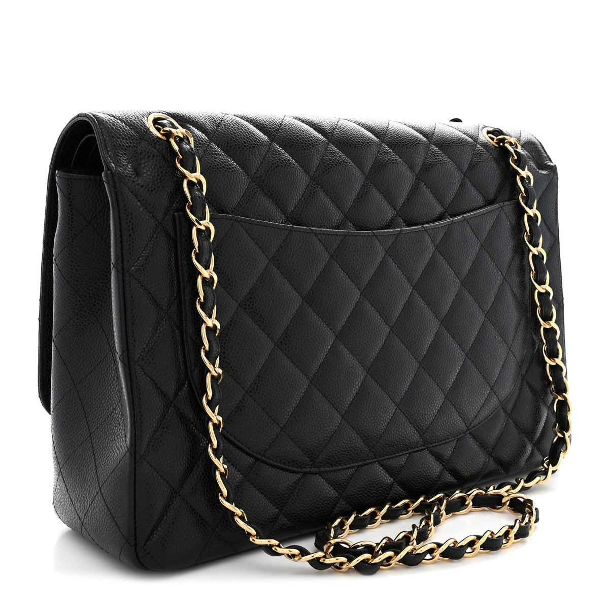 Caviar Quilted Maxi Double Flap Black