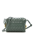 Polished Nappa Intrecciato Knot Mini Loop Camera Bag Aloe