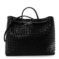 Nappa Intrecciato Large Andiamo Shoulder Bag Black