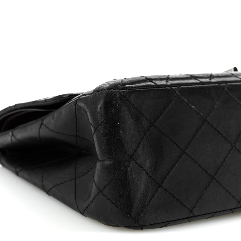 Aged Calfskin Quilted 2.55 Reissue 227 Flap Black