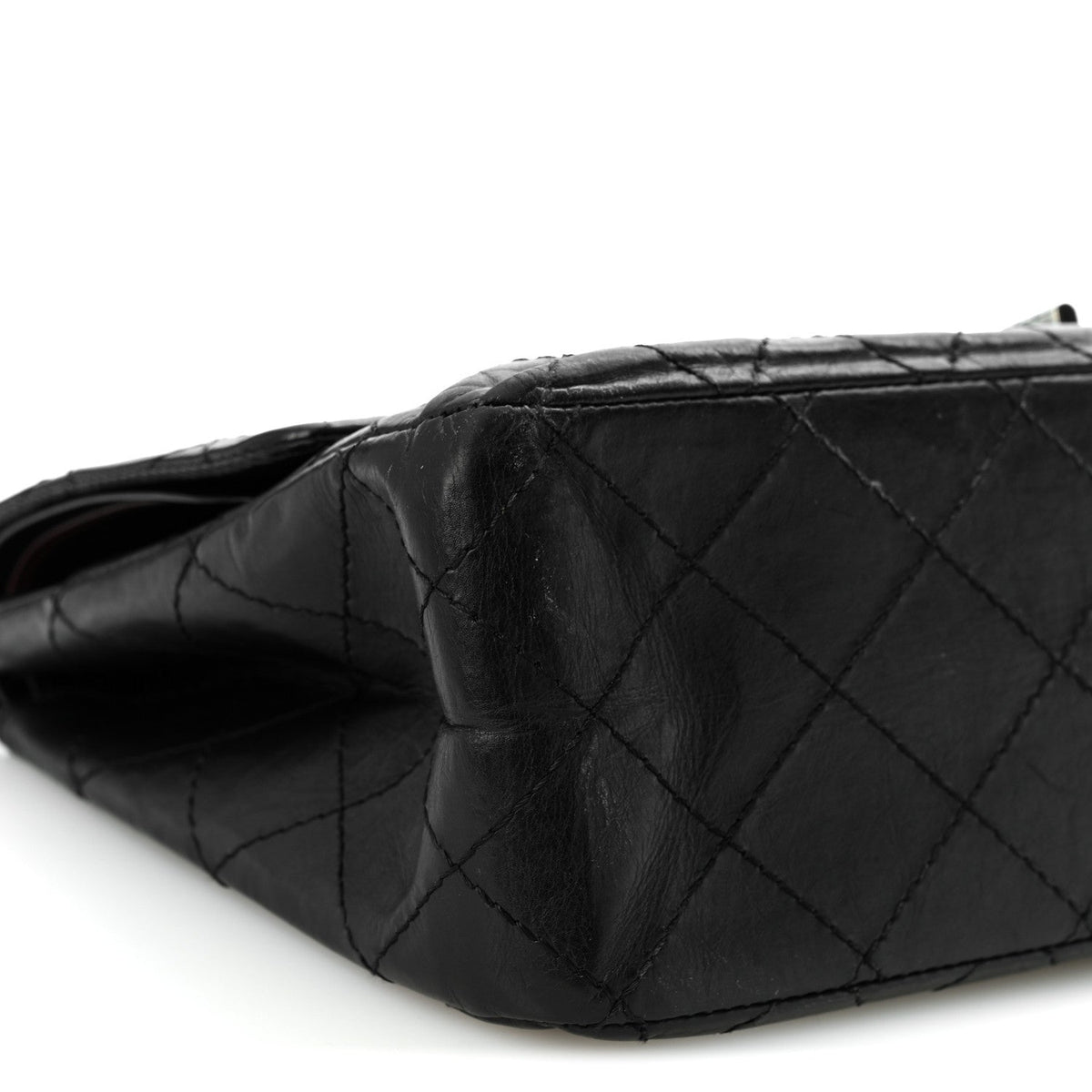 Aged Calfskin Quilted 2.55 Reissue 227 Flap Black
