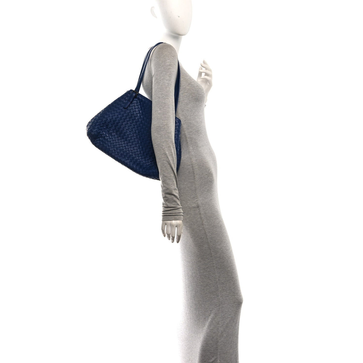 Nappa Intrecciato Medium Cesta Tote Cobalt