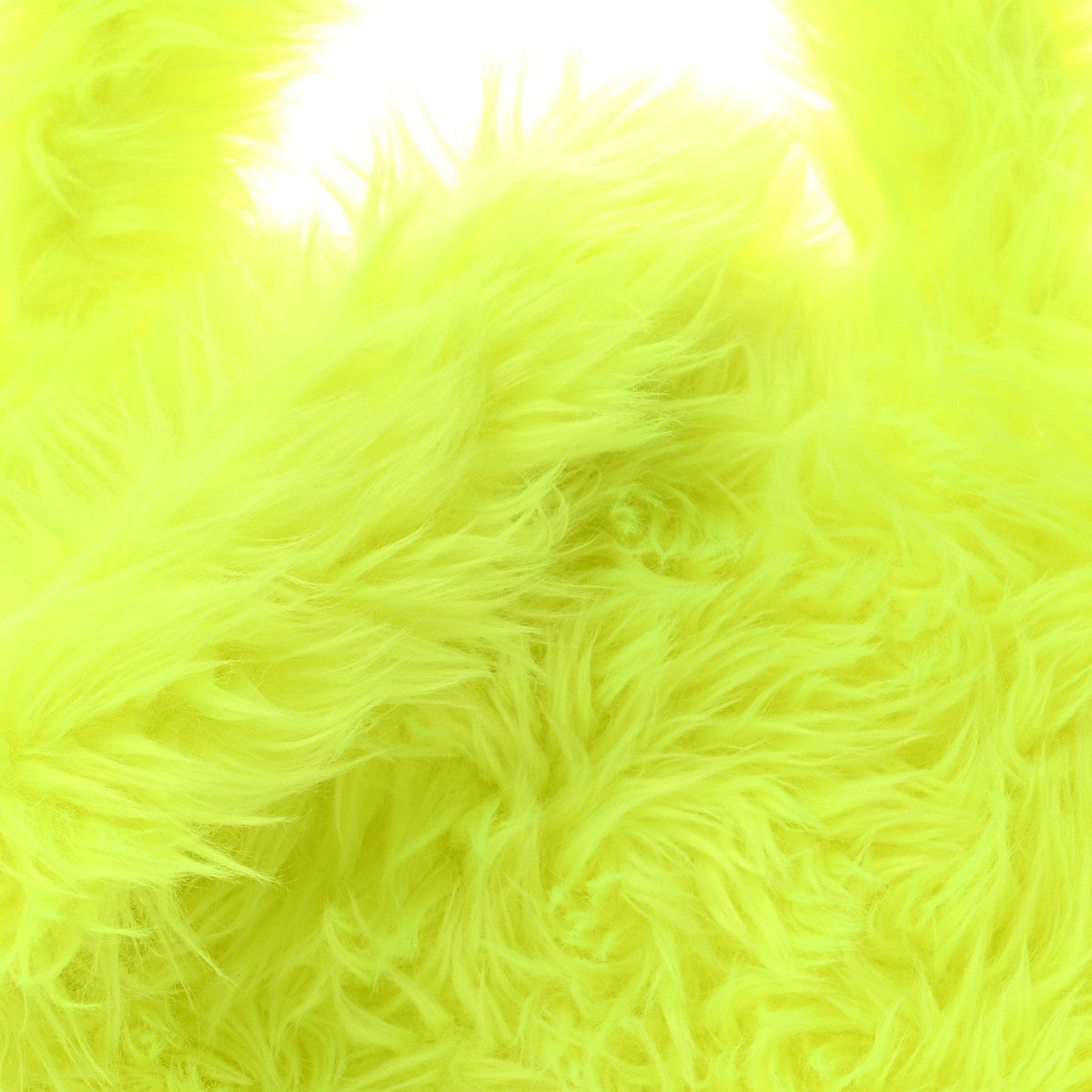 Faux Fur Medium Fluffy Hourglass Top Handle Bag Fluo Yellow