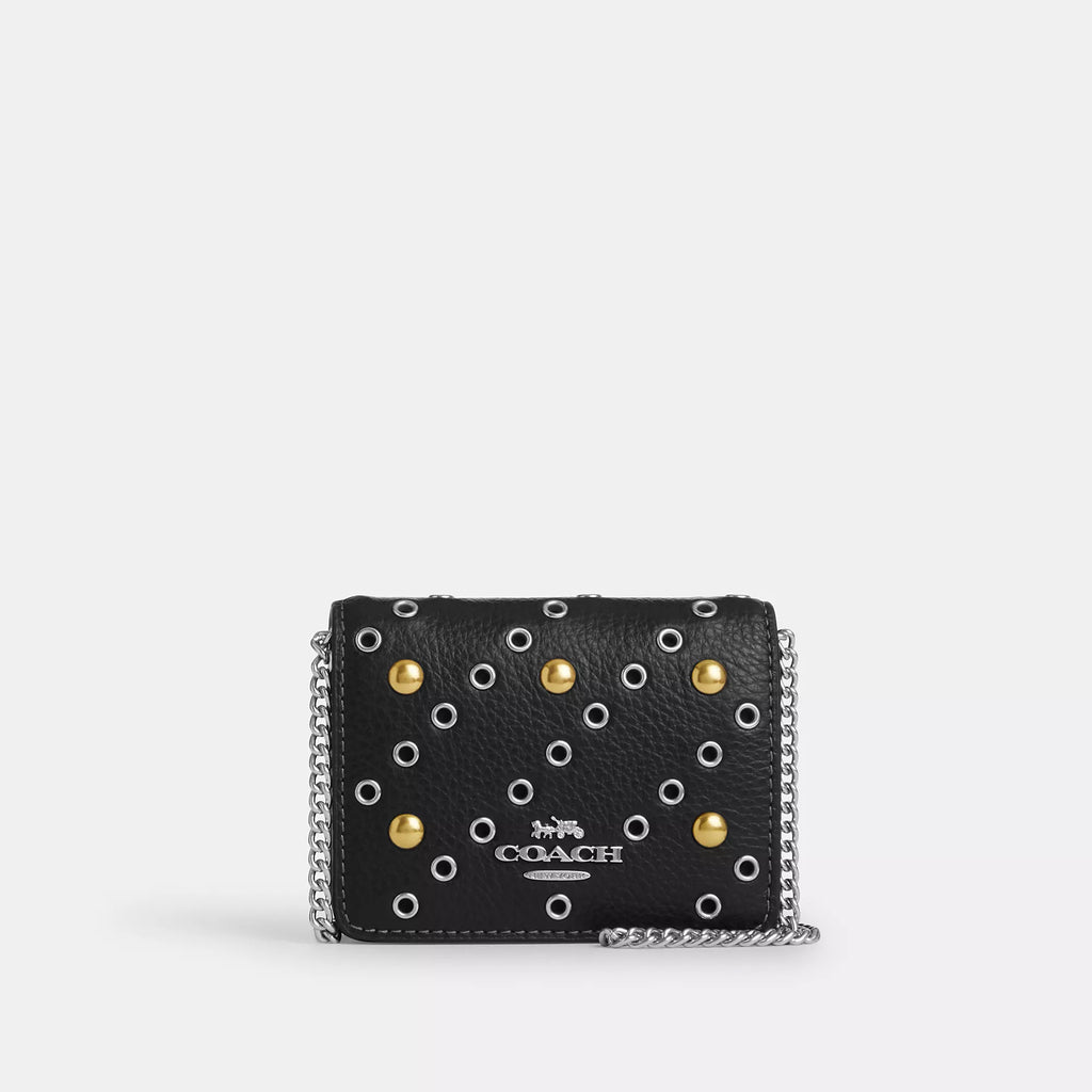 Coach Outlet Mini Wallet On A Chain With Rivets