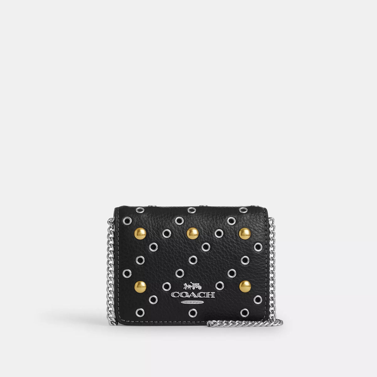 Coach Outlet Mini Wallet On A Chain With Rivets
