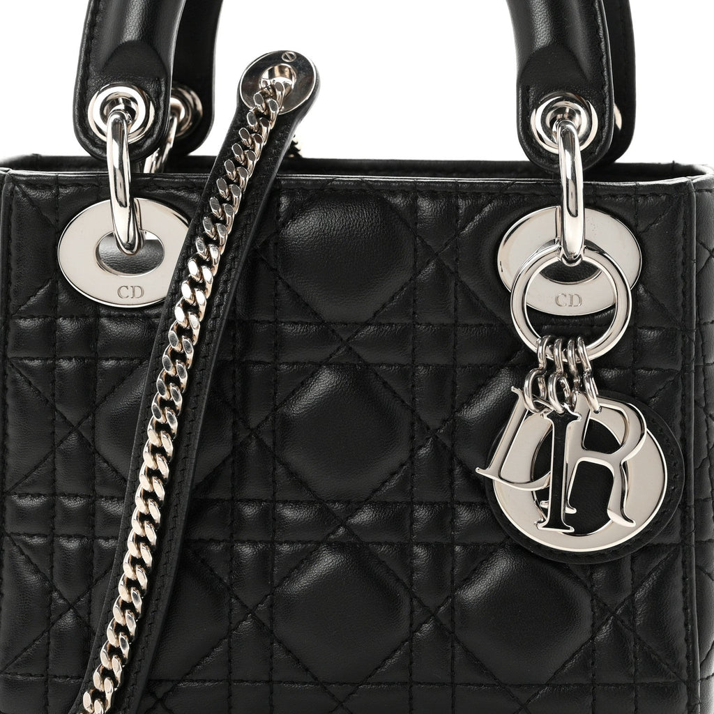 Lambskin Cannage Mini Lady Dior Black