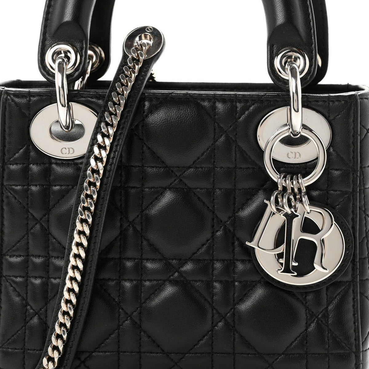 Lambskin Cannage Mini Lady Dior Black