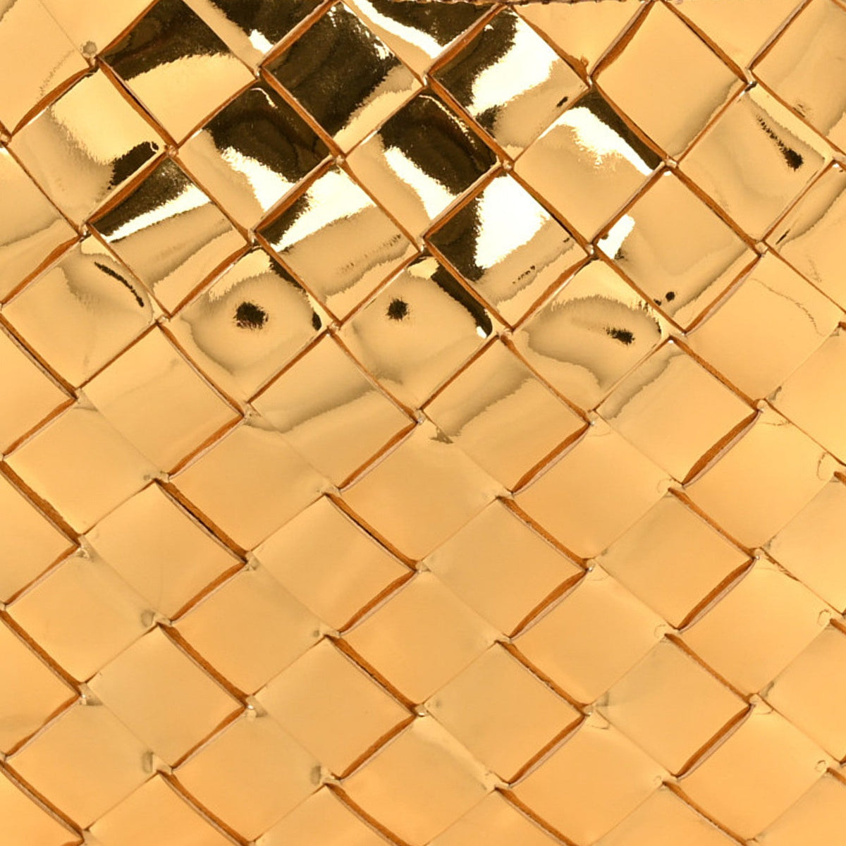 Mirror Laminated Nappa Intrecciato Mini Sardine Bag Gold