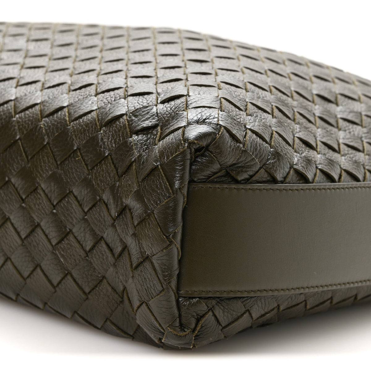 Deerskin Intrecciato Medium Traveler Hobo Kaki