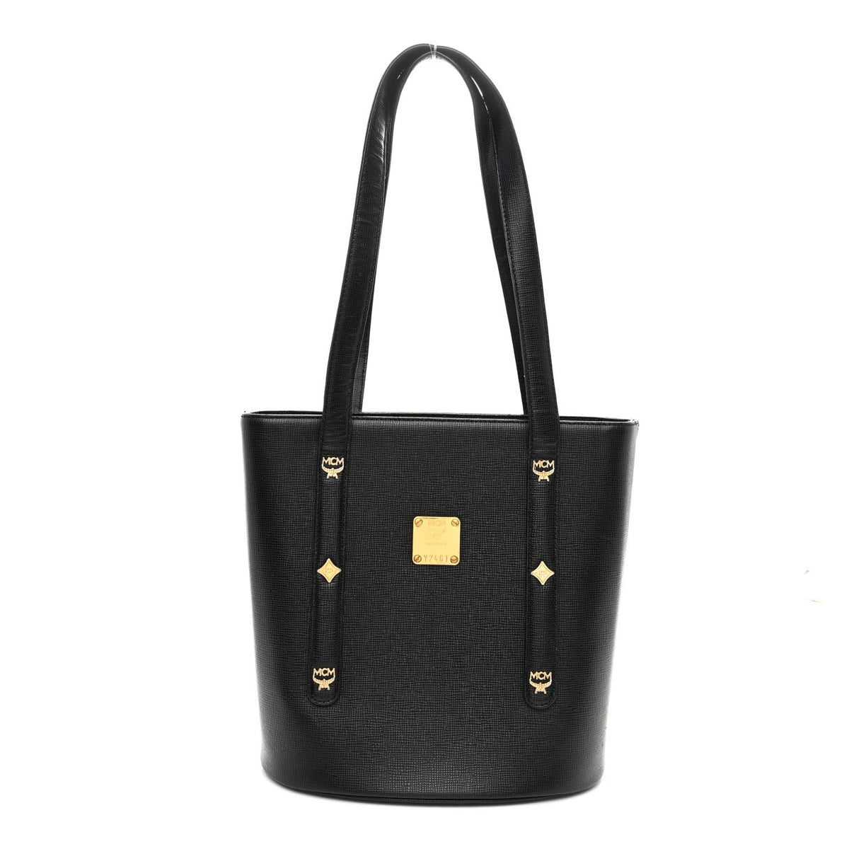 Saffiano Studded Mini Tote Bag Black