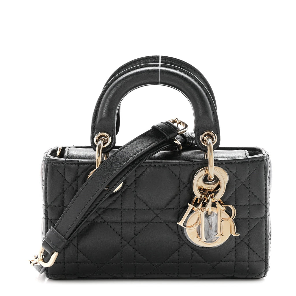Lambskin Cannage Micro Lady D-Joy Black