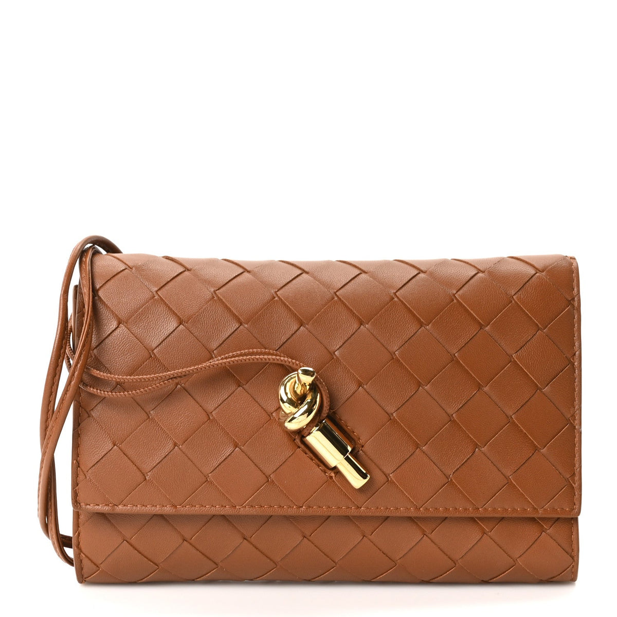 Nappa Intrecciato Andiamo Pouch On Strap Tannin