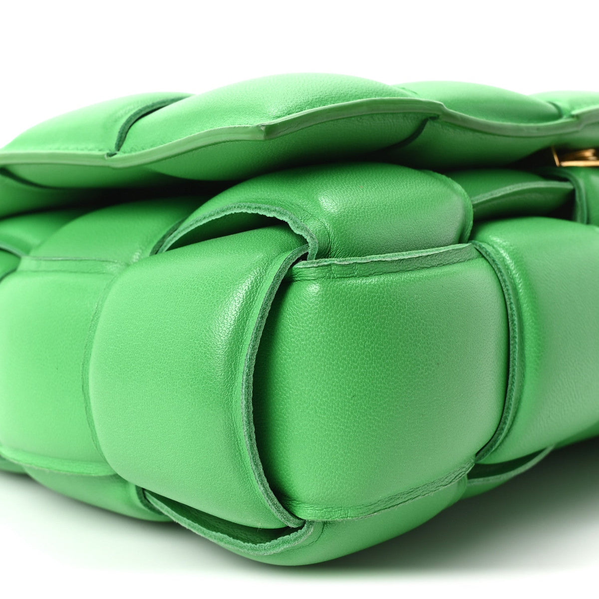 Nappa Maxi Intreccio Padded Cassette Crossbody Bag Parakeet