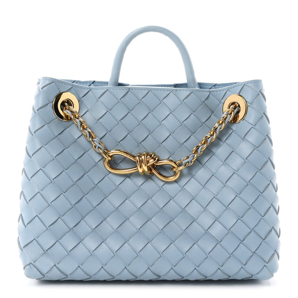 Nappa Intrecciato Small Andiamo Shoulder Bag Ice