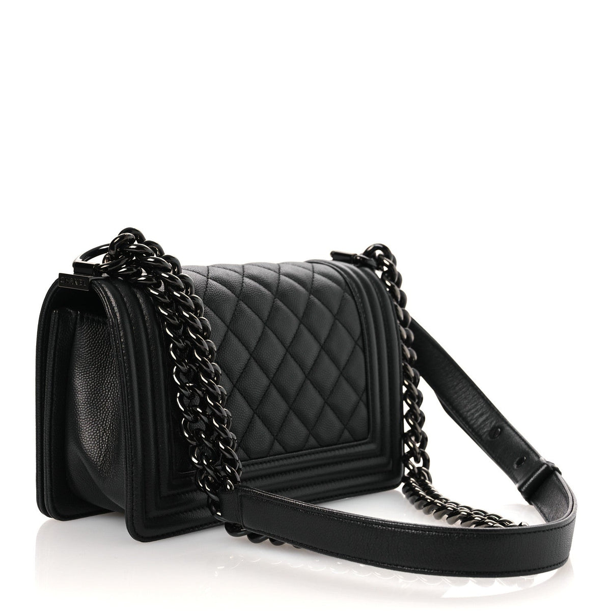 Caviar Quilted Small Boy Flap So Black