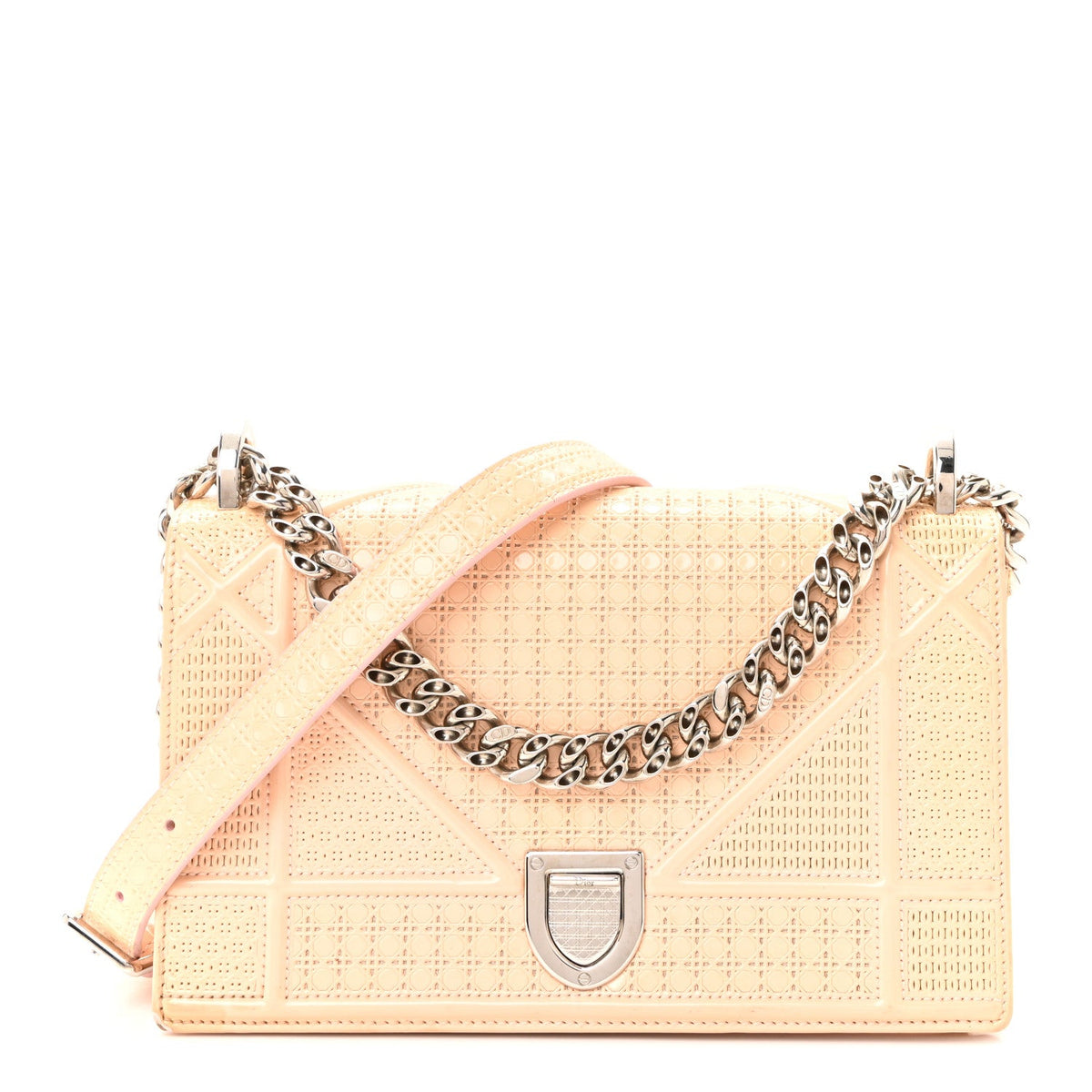 Patent Micro-Cannage Small Diorama Flap Bag Rose