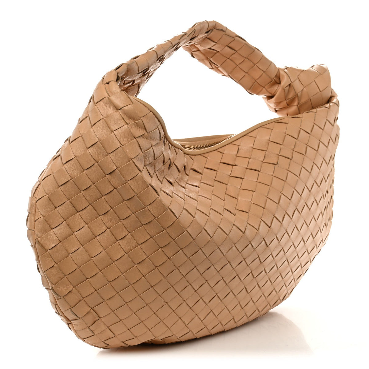 Nappa Intrecciato Small Jodie Hobo Almond