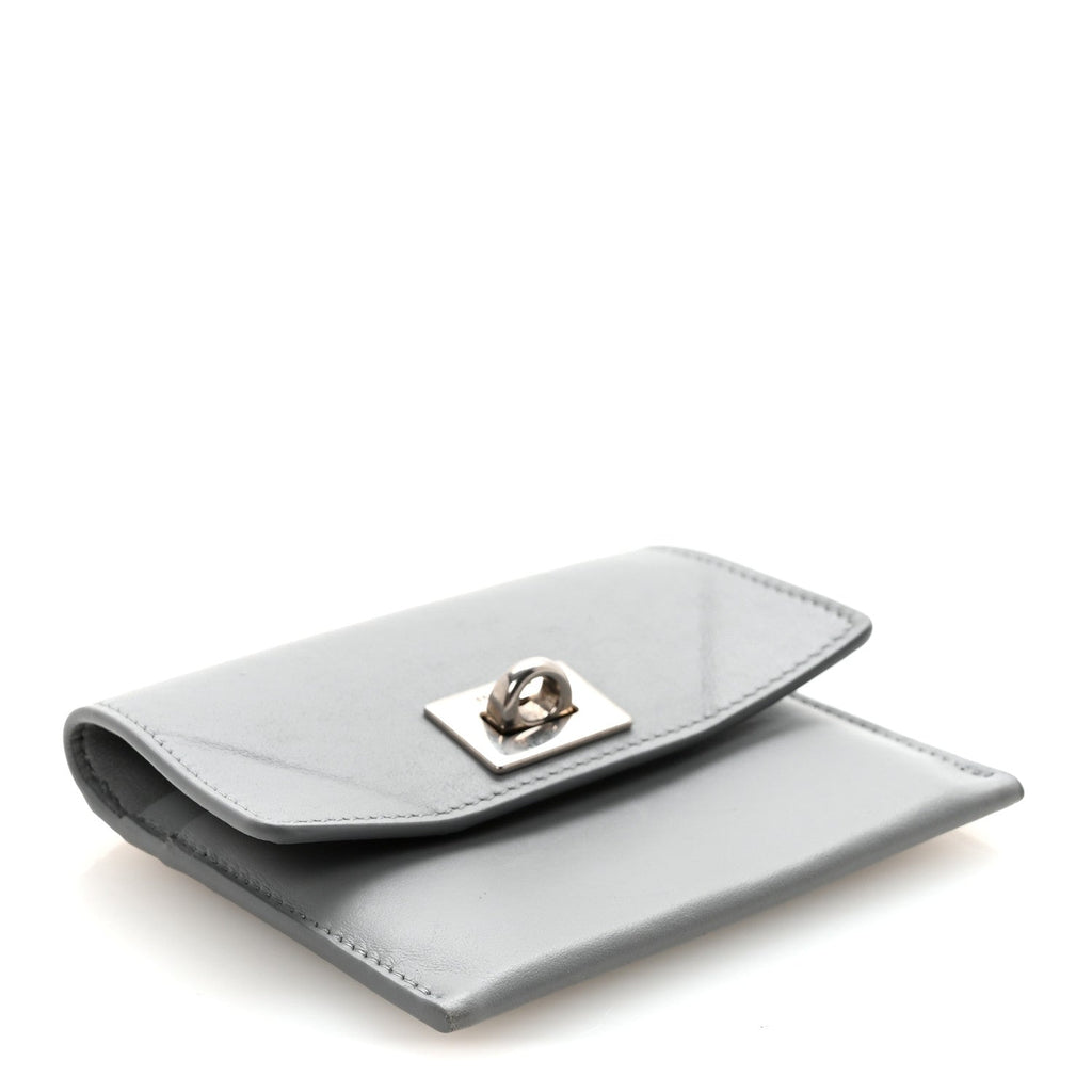 Smooth Calfskin Rodeo Flap Card Holder Cloud Grey