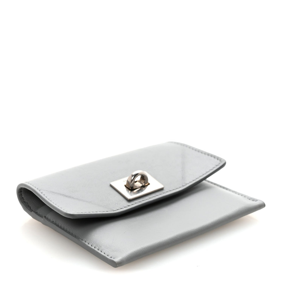 Smooth Calfskin Rodeo Flap Card Holder Cloud Grey