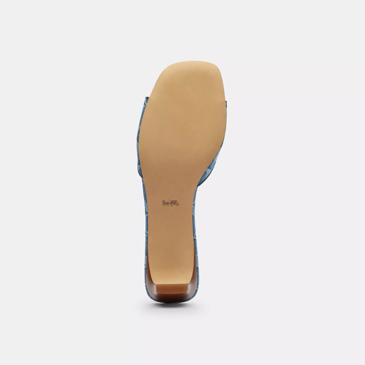 Coach Outlet Bow Kitten Heel Sandal In Signature Denim