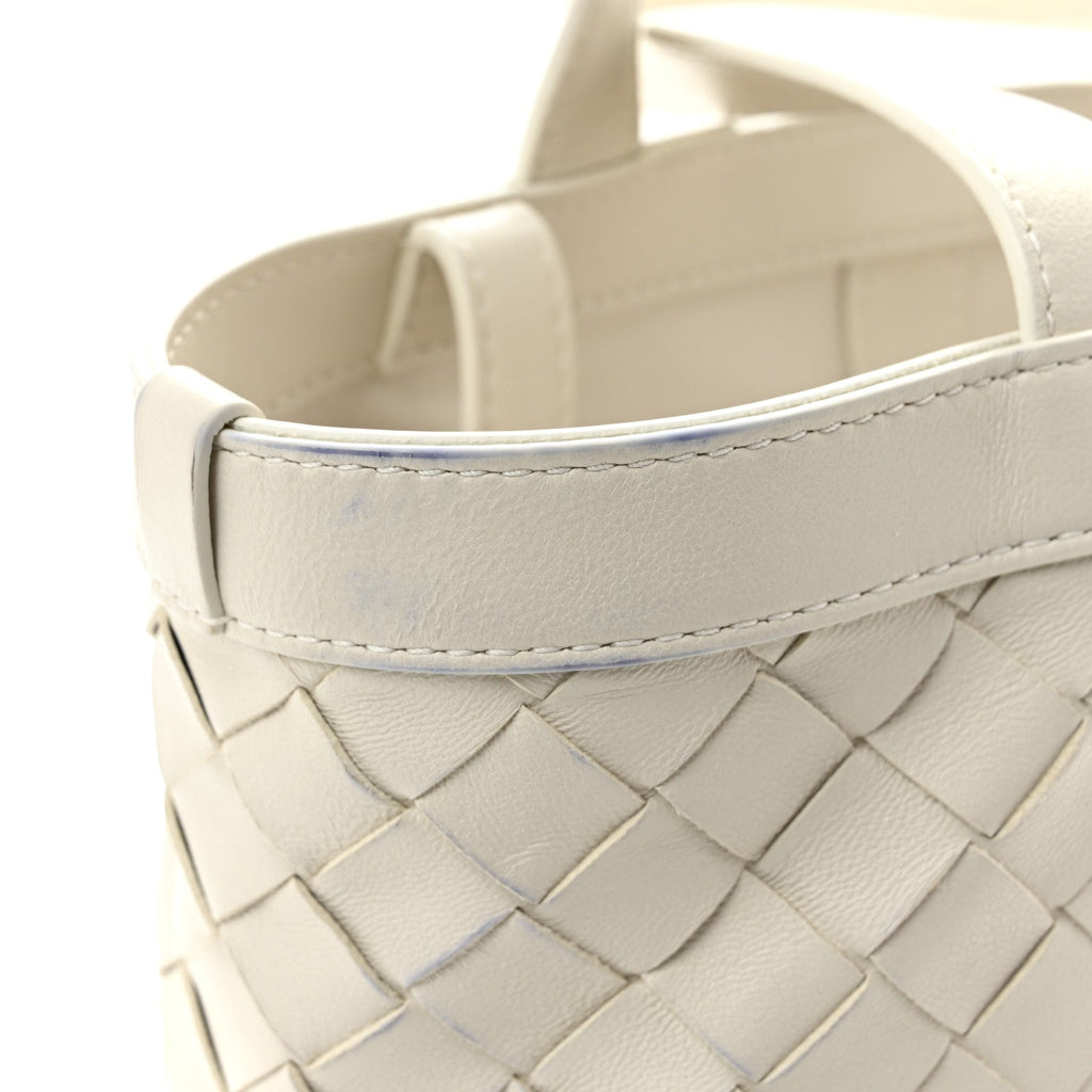 Nappa Intrecciato Small Flip Flap Tote Chalk