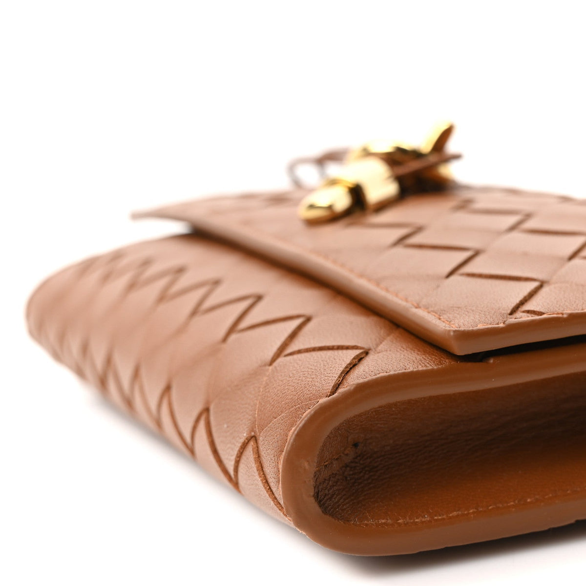 Nappa Intrecciato Andiamo Pouch On Strap Tannin