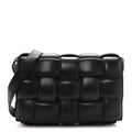Nappa Maxi Intreccio Padded Cassette Crossbody Bag Black
