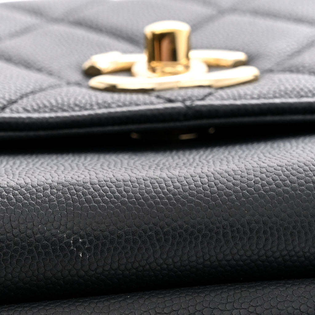Caviar Quilted Medium Business Affinity Flap Black