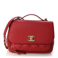 Caviar Quilted Medium Business Affinity Flap Red