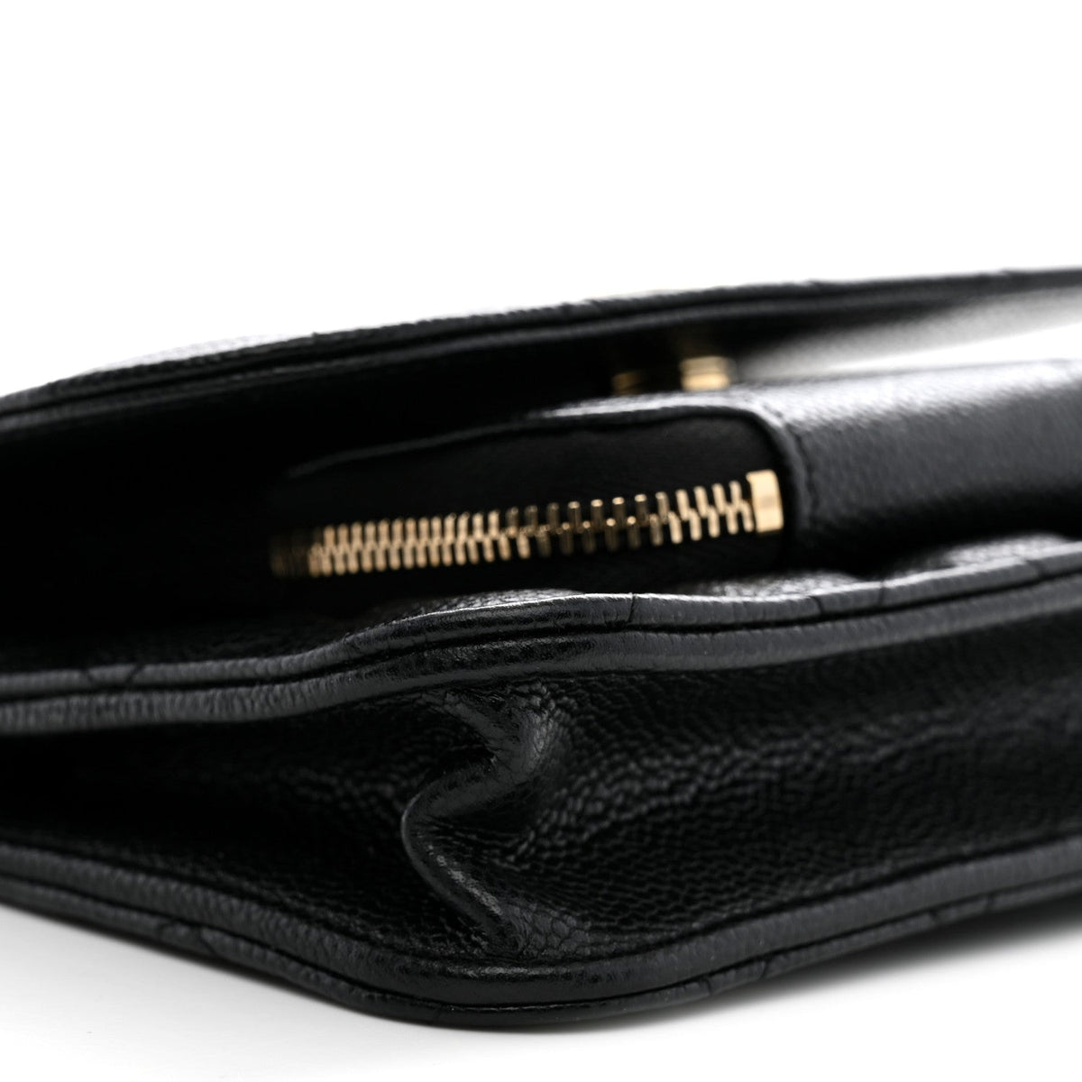 Caviar Quilted Business Affinity Clutch With Chain Black