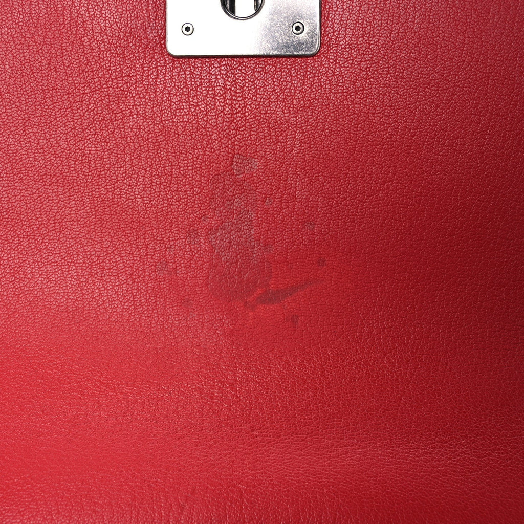 Goatskin Quilted Patent Medium Duo Boy Flap Red